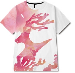 色彩拼接驯鹿印花图案服装裁片T恤全身印印花花型素材