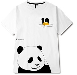 可爱卡通熊猫手掌印花图案服装裁片T恤全身印印花花型素材