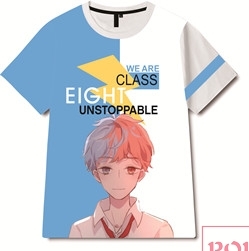 卡通人物字母印花图案服装裁片T恤全身印班服印花花型素材