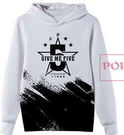 水墨涂鸦星星字母印花矢量图服装裁片卫衣班服全身印印花花型素材