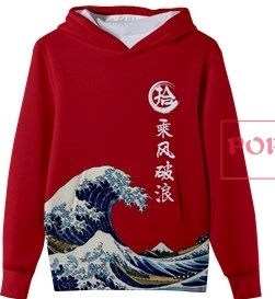 乘风破浪海浪印花图案服装裁片T恤卫衣班服全身印印花素材