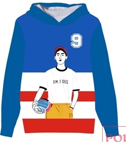 卡通人物字母印花图案服装裁片T恤班服全身印印花图案素材