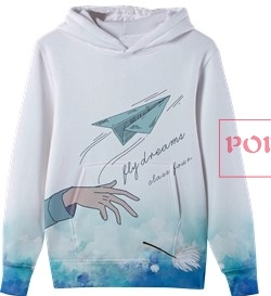 卡通人物字母纸飞机印花图案服装裁片T恤班服卫衣情侣服全身印印花图案素材