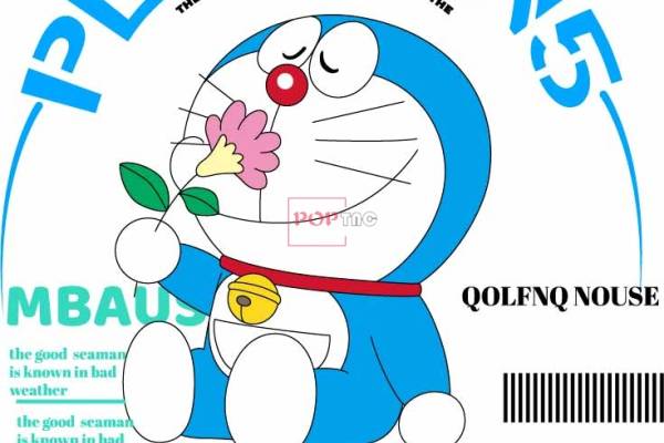 卡通动漫哆啦A梦字母潮牌印花服装裁片T恤烫图印花花型素材