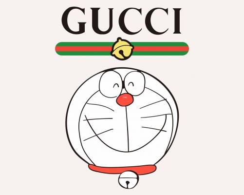 潮牌字母GUCCI哆啦A梦印花图案服装裁片T恤烫图印花花型素材