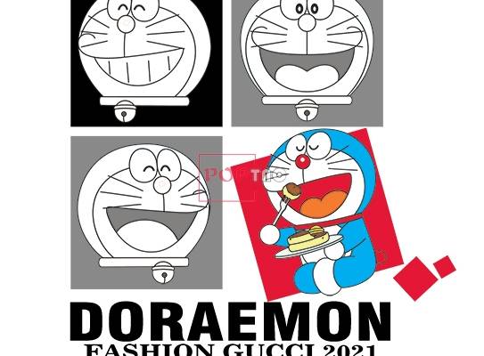 卡通动漫哆啦A梦字母潮牌印花服装裁片T恤烫图印花花型素材