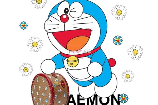 潮牌字母GUCCI哆啦A梦菊花印花图案服装裁片T恤烫图印花花型素材