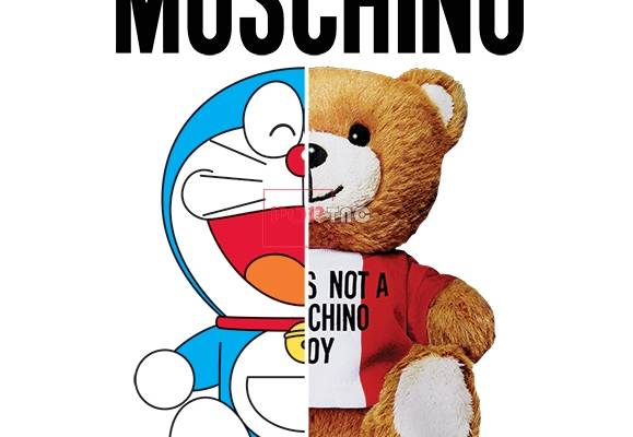 卡通动漫哆啦A梦MOSCHINO熊印花图案服装裁片T恤烫图印花花型素材