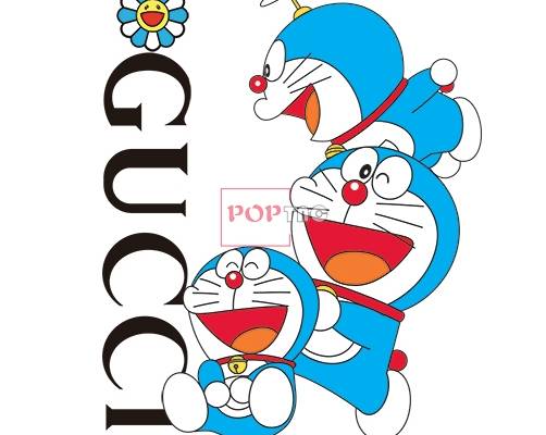 潮牌字母GUCCI哆啦A梦菊花印花图案服装裁片T恤烫图印花花型素材