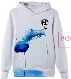 大海动物海豚印花图案服装裁片T恤卫衣全身印印花花型素材