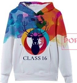 色彩涂鸦驯鹿印花图案服装裁片T恤卫衣班服全身印印花花型素材