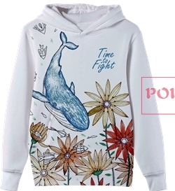 植物花朵鲸鱼印花图案服装裁片T恤卫衣班服全身印印花花型素材