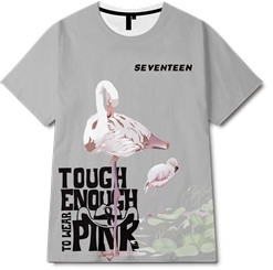 火烈鸟字母印花图案服装裁片T恤烫图全身印印花花型素材