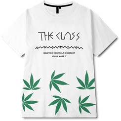 植物叶子字母印花图案服装裁片T恤烫图全身印印花花型素材