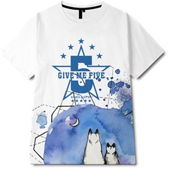 色彩涂鸦猫咪字母印花图案服装裁片T恤全身印印花花型素材