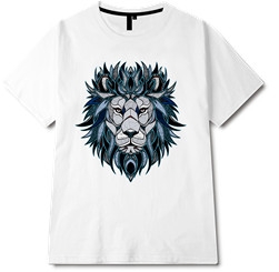 动物狮子印花图案服装裁片T恤全身印印花花型素材