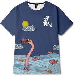 动物火烈鸟鱼云朵印花图案服装裁片T恤全身印印花花型素材