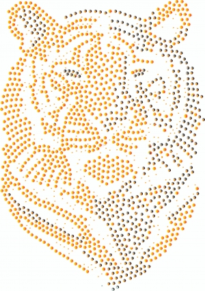 烫钻老虎图案潮图高清T恤烫画热转印高清素材