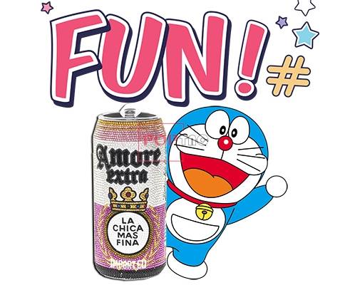 卡通动漫哆啦A梦字母易拉罐潮牌印花图案服装裁片T恤烫图印花花型素材