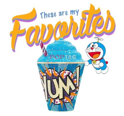 卡通动漫哆啦A梦字母冰淇淋潮牌印花图案服装裁片T恤烫图印花花型素材