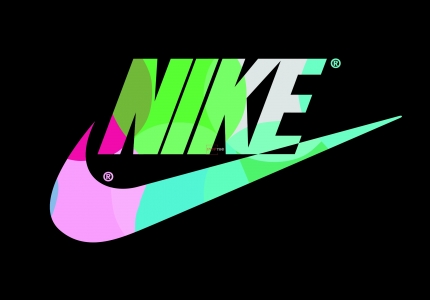 潮牌NIKE字母印花图案服装裁片T恤卫衣烫图印花花型素材