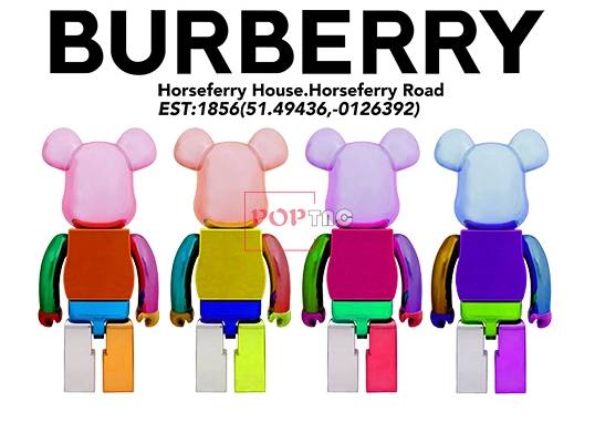 卡通动漫潮牌暴力熊BURBEERY字母印花图案服装裁片T恤卫衣烫图印花花型素材