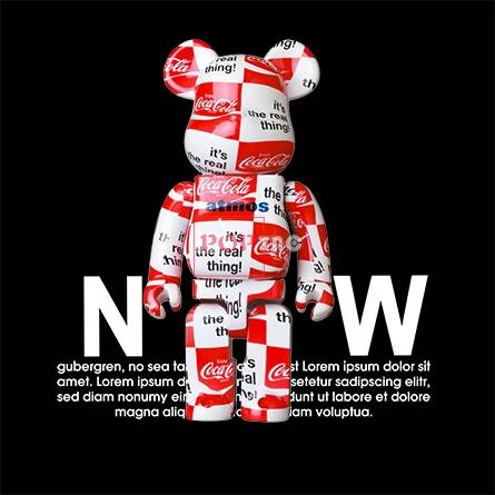 卡通动漫潮牌暴力熊字母可口可乐印花图案服装裁片t恤卫衣烫图印花花