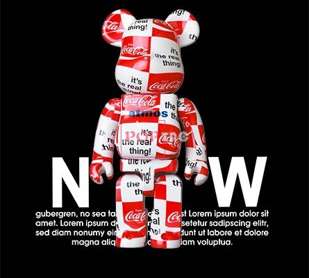 卡通动漫潮牌暴力熊字母可口可乐印花图案服装裁片T恤卫衣烫图印花花型素材