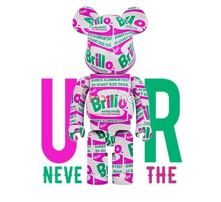 卡通动漫暴力熊字母BRILLO印花图案服装裁片T恤卫衣烫图印花花型素材