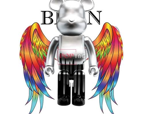 卡通动漫潮牌天使暴力熊字母印花图案服装裁片T恤卫衣烫图印花花型素材