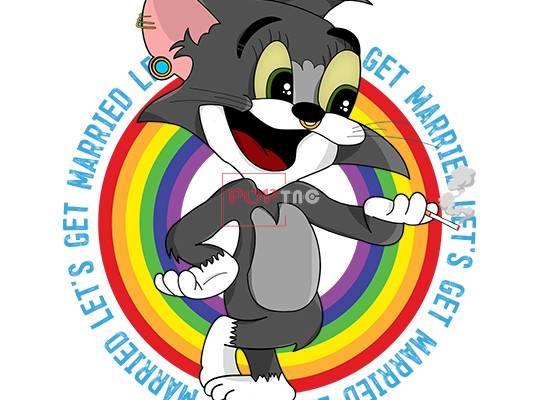 卡通动漫汤姆猫字母印花图案服装裁片T恤卫衣烫图印花花型素材