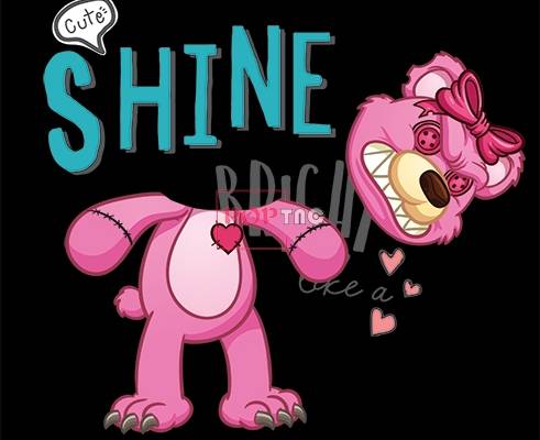 卡通玩偶熊字母印花图案服装裁片T恤卫衣烫图印花花型素材