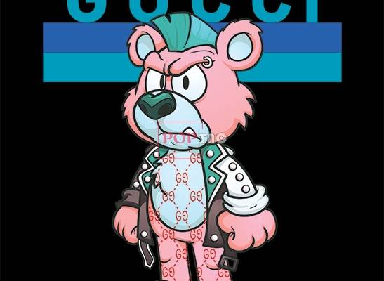 卡通动物玩偶潮牌GUCCI印花图案服装裁片T恤卫衣烫图印花花型素材