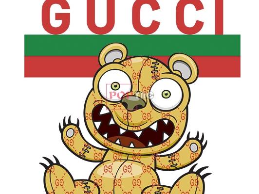 卡通动物玩偶潮牌GUCCI印花图案服装裁片T恤卫衣烫图印花花型素材