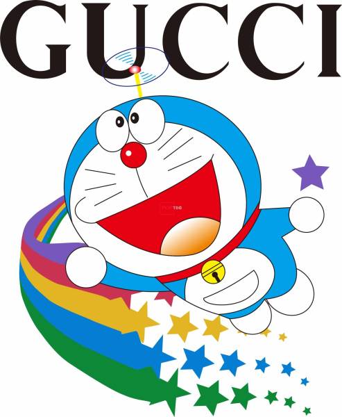 卡通动漫哆啦a梦字母gucci彩虹印花图案服装裁片t恤卫衣烫图印花花型