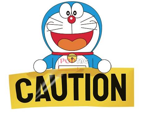 卡通动漫哆啦A梦字母CAUTION印花图案服装裁片T恤卫衣烫图印花花型素材