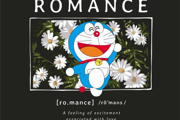 卡通动漫哆啦A梦字母小邹菊印花图案服装裁片T恤卫衣烫图印花花型素材