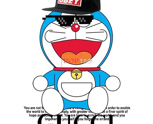 卡通动漫哆啦A梦墨镜鸭舌帽字母GUCCI潮图印花服装裁片T恤卫衣烫图印花花型素材