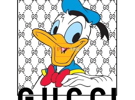 卡通动漫唐老鸭潮牌字母GUCCI印花图案服装裁片T恤卫衣烫图印花花型素材