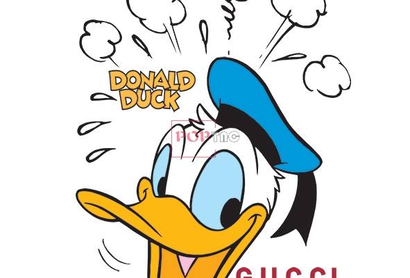 卡通动漫唐老鸭潮牌字母GUCCI印花图案服装裁片T恤卫衣烫图印花花型素材