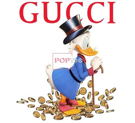 卡通动漫唐老鸭潮牌字母GUCCI硬币印花图案服装裁片T恤卫衣烫图印花花型素材