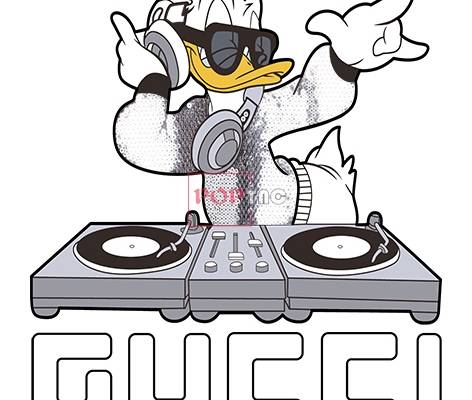 卡通动漫调音师唐老鸭潮牌字母GUCCI印花图案服装裁片T恤卫衣印花花型素材