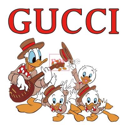 卡通动漫唐老鸭潮牌字母GUCCI印花图案服装裁片T恤卫衣烫图印花花型素材