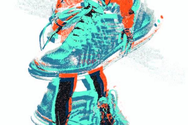 色彩涂鸦鞋子人物印花图案服装裁片T恤卫衣烫图印花花型素材