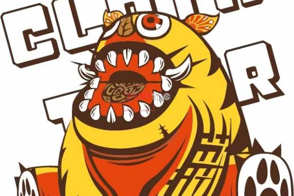 卡通动漫小怪兽字母嘻哈风印花图案服装裁片T恤卫衣烫图印花花型素材