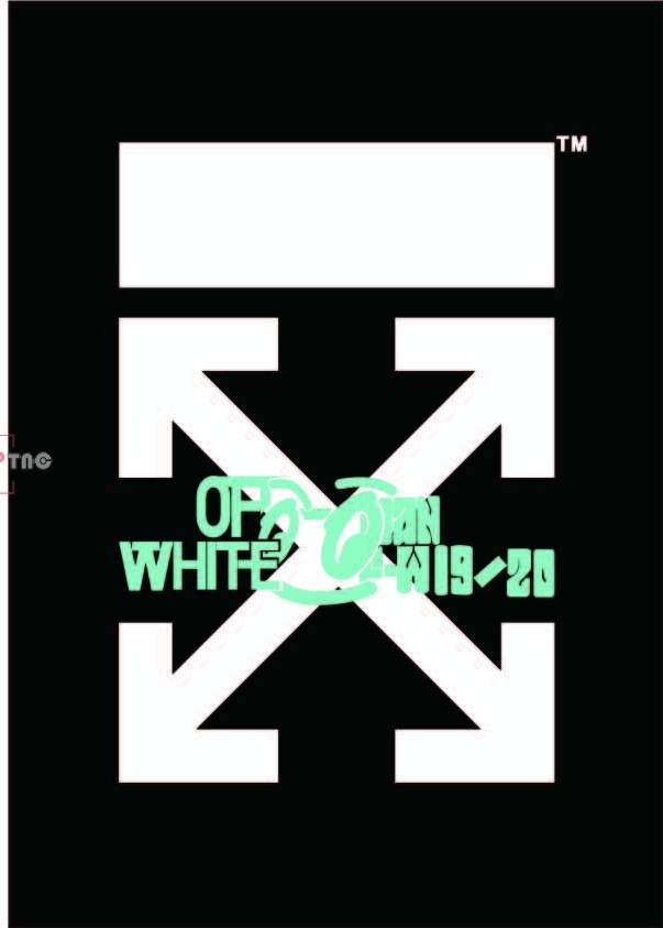 字母Off White几何图案印花服装裁片T恤卫衣烫图印花花型素材