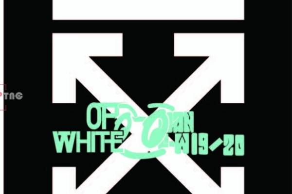 字母Off White几何图案印花服装裁片T恤卫衣烫图印花花型素材