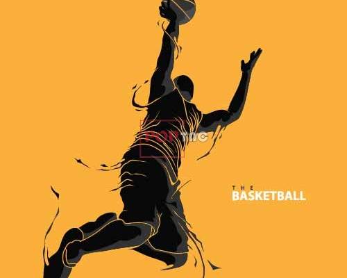 篮球人物印花图案服装裁片T恤卫衣烫图印花花型素材