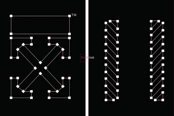 几何图案off white印花服装裁片T恤卫衣烫图印花花型素材