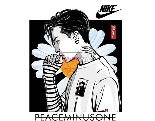 潮男人物小邹菊NIKE字母印花图案服装裁片T恤卫衣烫图印花花型素材